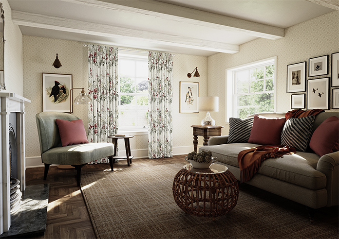 Wild Meadow, Ruby - Made to Measure Curtains - Image 7